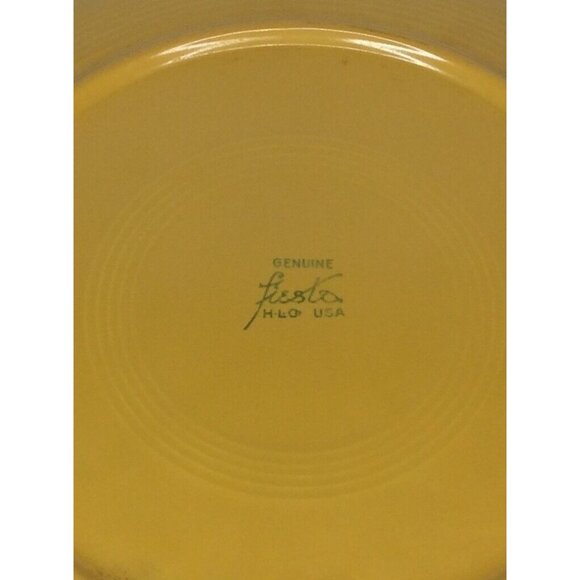 Vintage Homer Laughlin Fiesta Plate Yellow Round Cake Charger Chop 1950-60s HLO - Picture 3 of 8